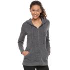 Women's Tek Gear&reg; Hooded Zip-front Tunic, Size: Large, Turquoise/blue (turq/aqua)