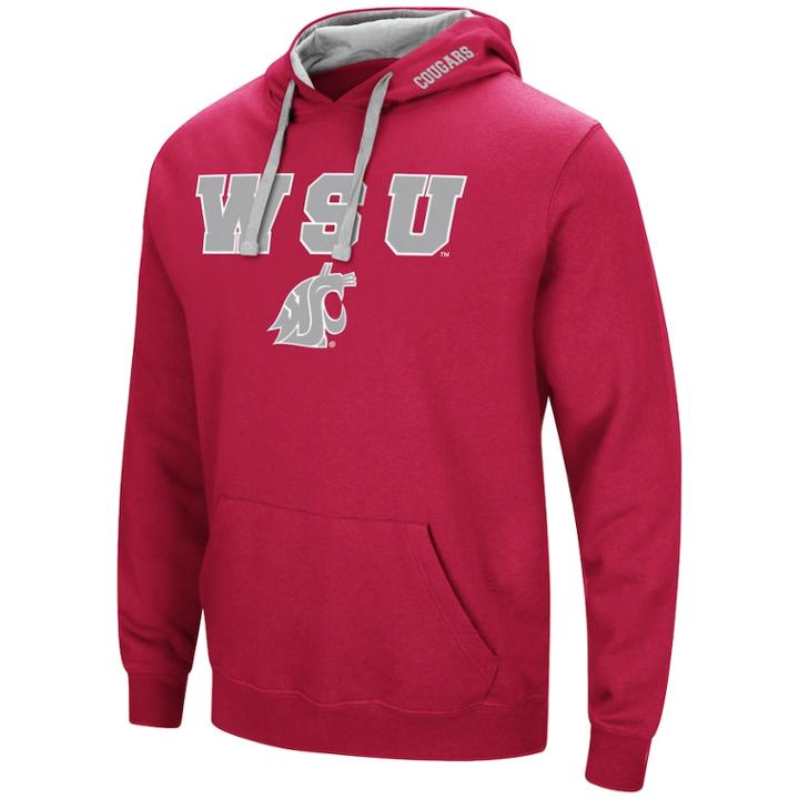 Men's Washington State Cougars Pullover Fleece Hoodie, Size: Medium, Light Red