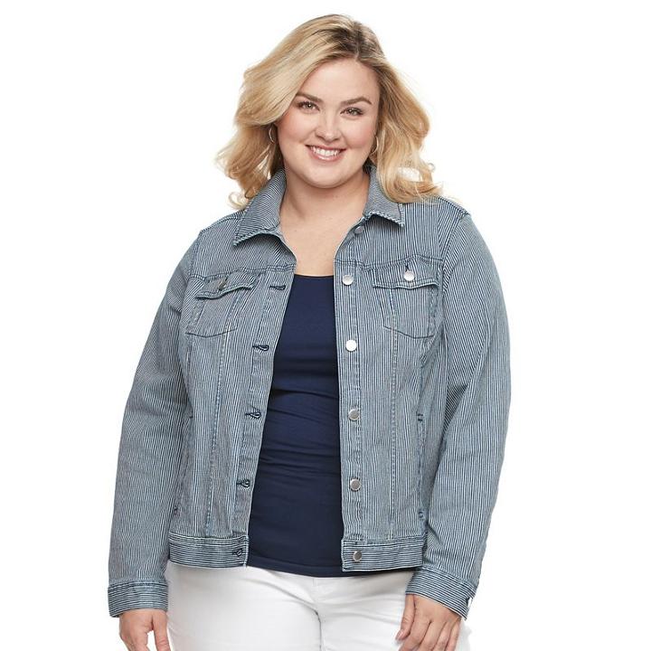 Plus Size Croft & Barrow&reg; Jean Jacket, Women's, Size: 3xl, Dark Blue