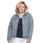 Plus Size Croft & Barrow&reg; Jean Jacket, Women's, Size: 3xl, Dark Blue