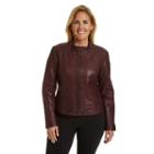 Plus Size Excelled Leather Motorcycle Jacket, Women's, Size: 2xl, Purple Oth