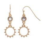 Lc Lauren Conrad Beaded Texture Drop Hoop Earrings, Women's, Gold