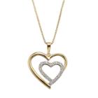 Diamond Classics 18k Gold Over Silver 1/10 Carat T.w. Heart Pendant, Women's, Size: 18, White