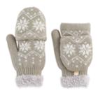 Sonoma Goods For Life&trade; Women's Snowflake Fairisle Convertible Flip-top Mittens, Grey (charcoal)