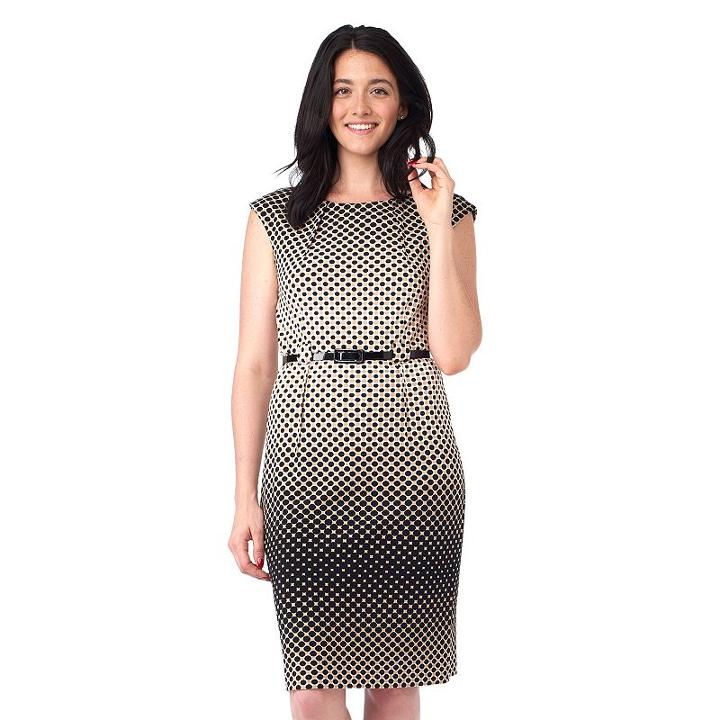 Women's Ile New York Dot Sheath Dress, Size: 8, Black
