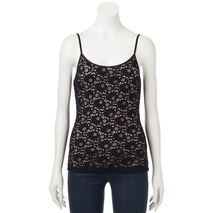 Juniors' Candie's&reg; Scoopneck Lace Cami, Teens, Size: Xl, Oxford