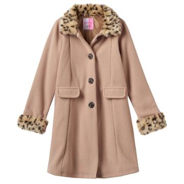 Girls 7-10 Sophie Rose Camel Fleece Coat, Girl's, Size: 7, Med Beige