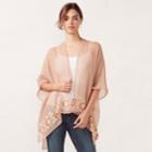 Women's Lc Lauren Conrad Semi-sheer Embroidered Ruana, Blush