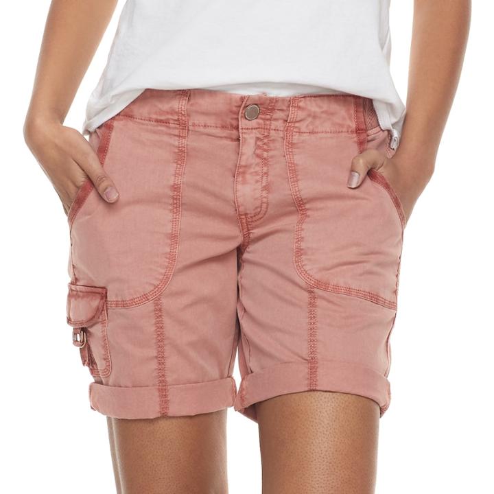 Women's Sonoma Goods For Life&trade; Ultra Comfortwaist Utility Shorts, Size: 12, Med Pink