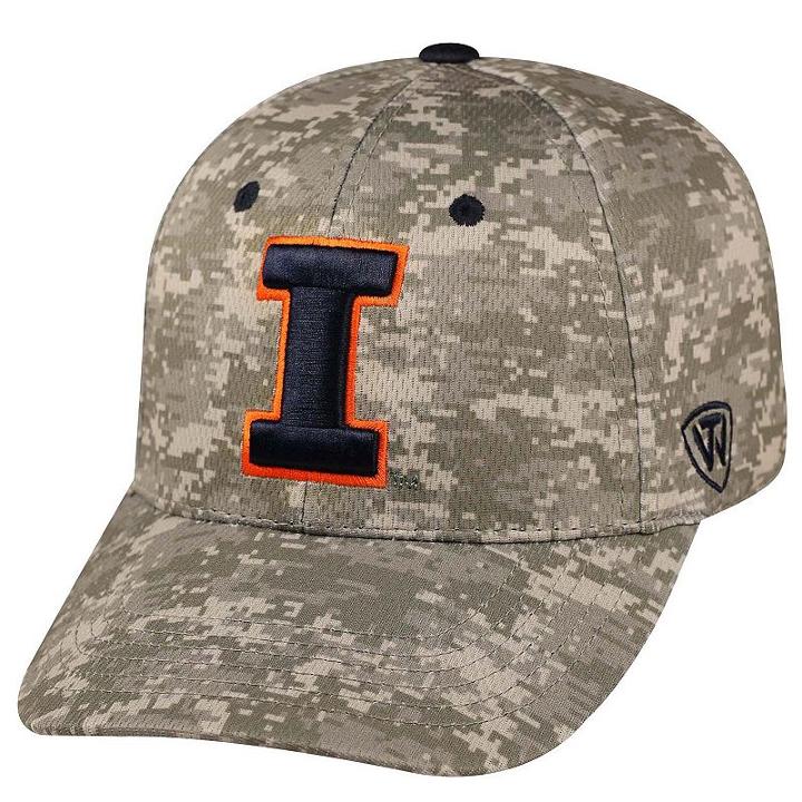 Adult Top Of The World Illinois Fighting Illini Digital Camo One-fit Cap, Grey Other