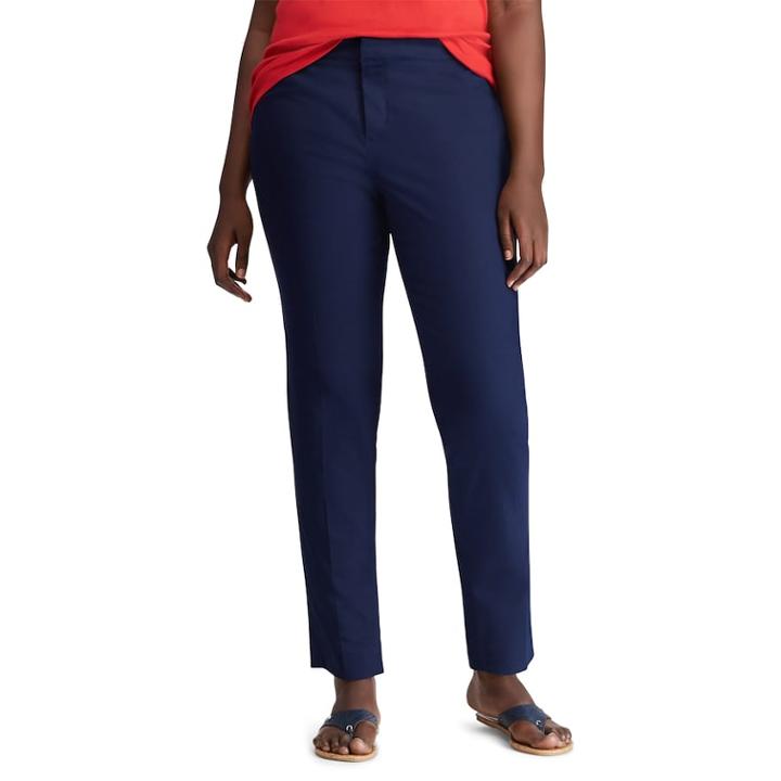 Plus Size Chaps Solid Straight-leg Pants, Women's, Size: 20 W, Blue