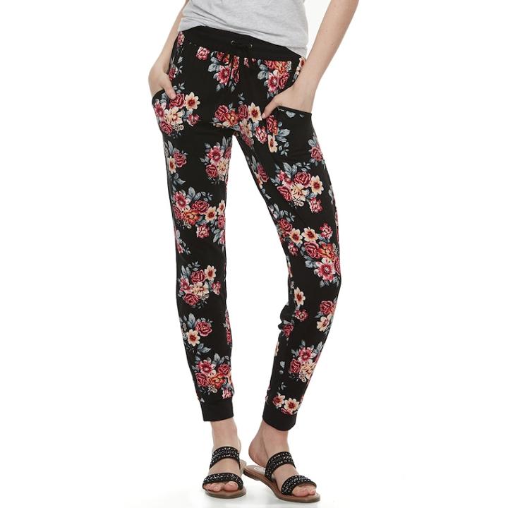 Juniors' Pink Rose Loose Jogger Pants, Teens, Size: Xs, Oxford