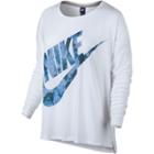 Women's Nike Long Sleeve Graphic Tee, Size: Small, White
