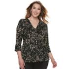 Plus Size Dana Buchman Release Pleat Top, Women's, Size: 1xl, Med Beige