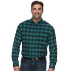 Big & Tall Croft & Barrow&reg; Regular-fit Flannel Woven Button-down Shirt, Men's, Size: 4xb, Dark Green