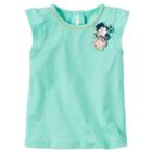 Girls 4-8 Carter's Flutter Sleeve Rosette Tee, Size: 5, Lt Green