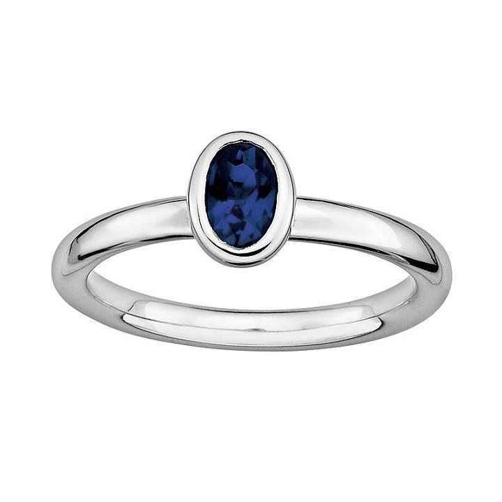 Stacks And Stones Sterling Silver Lab-created Sapphire Stack Ring, Women's, Size: 6, Blue