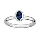 Stacks And Stones Sterling Silver Lab-created Sapphire Stack Ring, Women's, Size: 6, Blue