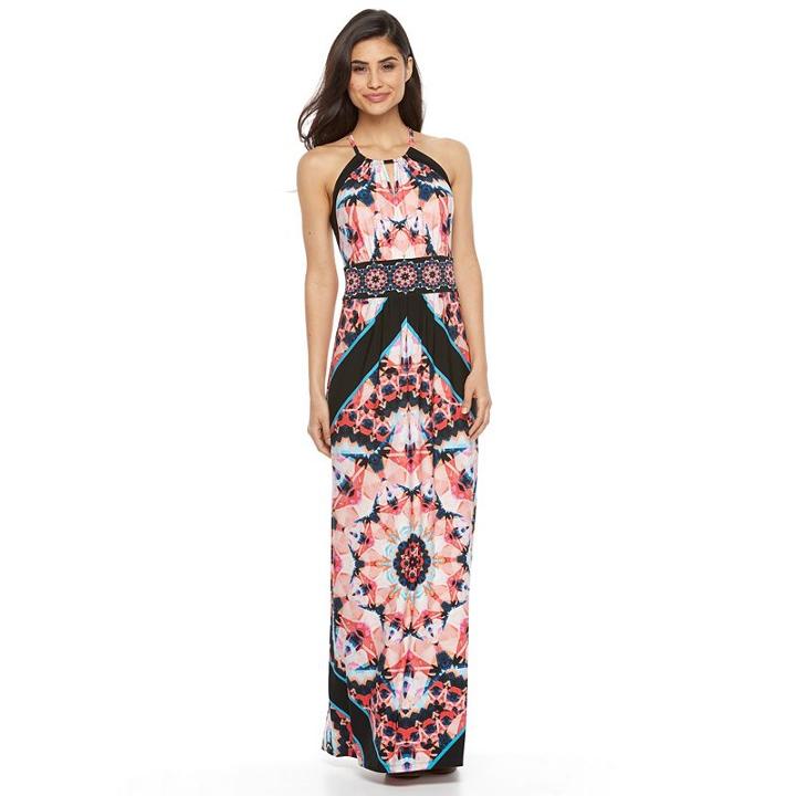 Petite Suite 7 Kaleidoscope Halter Maxi Dress, Women's, Size: 12 Petite, Ovrfl Oth