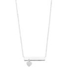 Silver Expressions By Larocks Cubic Zirconia Heart & Bar Link Necklace, Women's, White