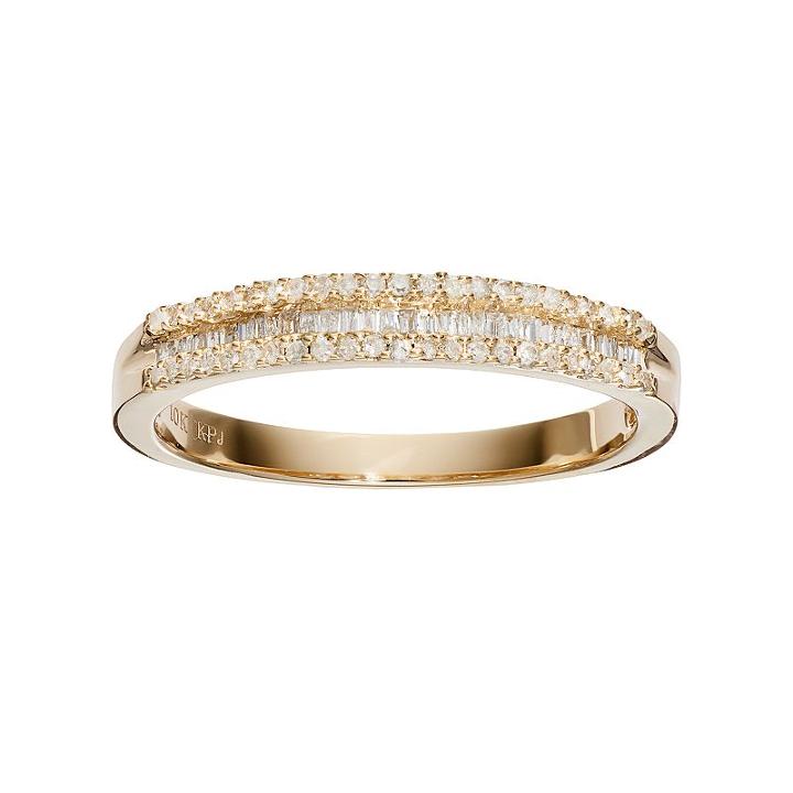 10k Gold 1/4 Carat T.w. Diamond Ring, Women's, Size: 8, White