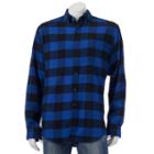 Big & Tall Croft & Barrow&reg; Classic-fit Plaid Flannel Button-down Shirt, Men's, Size: 3xb, Dark Blue