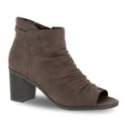 Easy Street Sansa Women's Peep Toe Ankle Boots, Size: Medium (6), Brown