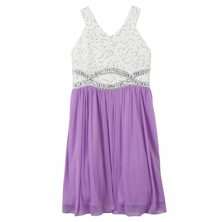 Girls 7-16 Speechless Beaded Lace Dress, Size: 12, White