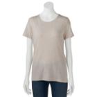 Women's Croft & Barrow&reg; Essential Crewneck Tee, Size: Xs, Lt Beige