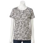 Women's Croft & Barrow&reg; Essential Crewneck Tee, Size: Large, Grey (charcoal)