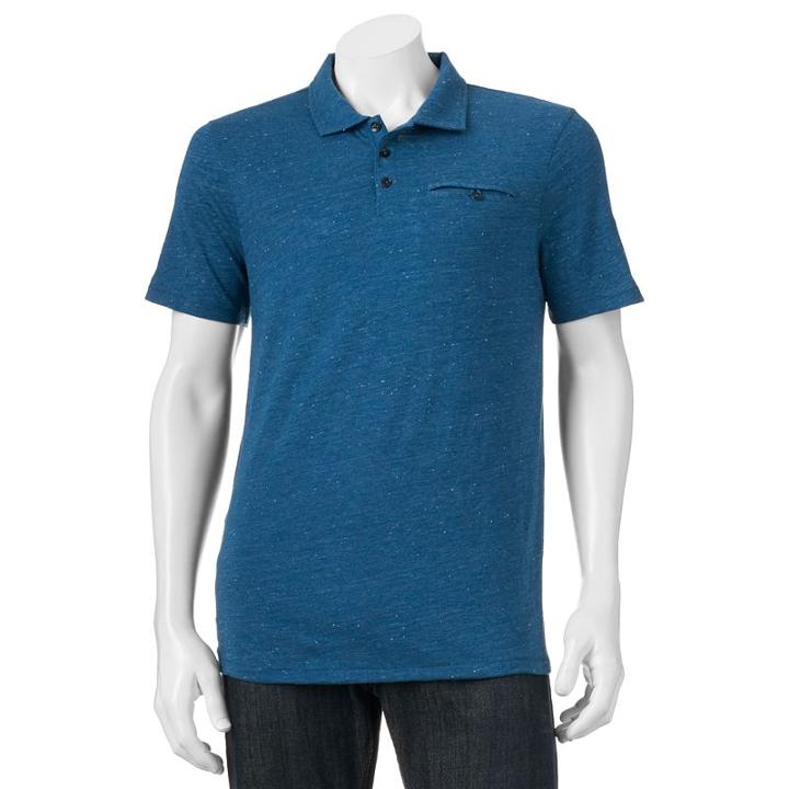 Big & Tall Rock & Republic Classic-fit Heathered Nep Polo, Men's, Size: L Tall, Dark Blue