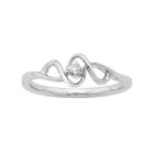 Sterling Silver Diamond Accent Spiral Promise Ring, Women's, Size: 9, White