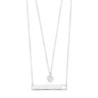 Lc Lauren Conrad Heart Bar Punch Out Double Strand Necklace, Women's, Silver