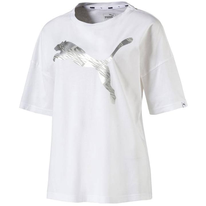Women's Puma Summer Metallic Graphic Tee, Size: Large, White