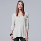 Women's Simply Vera Vera Wang Poncho Sweater, Size: L-xl, Light Grey