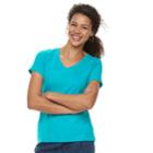 Women's Croft & Barrow&reg; Essential Classic V-neck Tee, Size: Xl, Med Blue