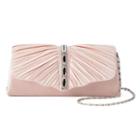 Gunne Sax By Jessica Mcclintock Andrea Satin Ruched Rhinestone Clutch, Women's, Pink
