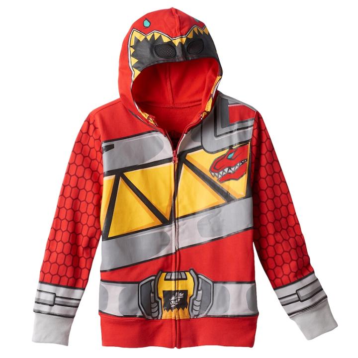 Boys 4-7 Power Rangers Dino Charge Hoodie, Size: 4, Red