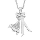 Charming Moments Sterling Silver 1/10 Carat T.w. Diamond Dance Pendant Necklace, Women's, Size: 18, White