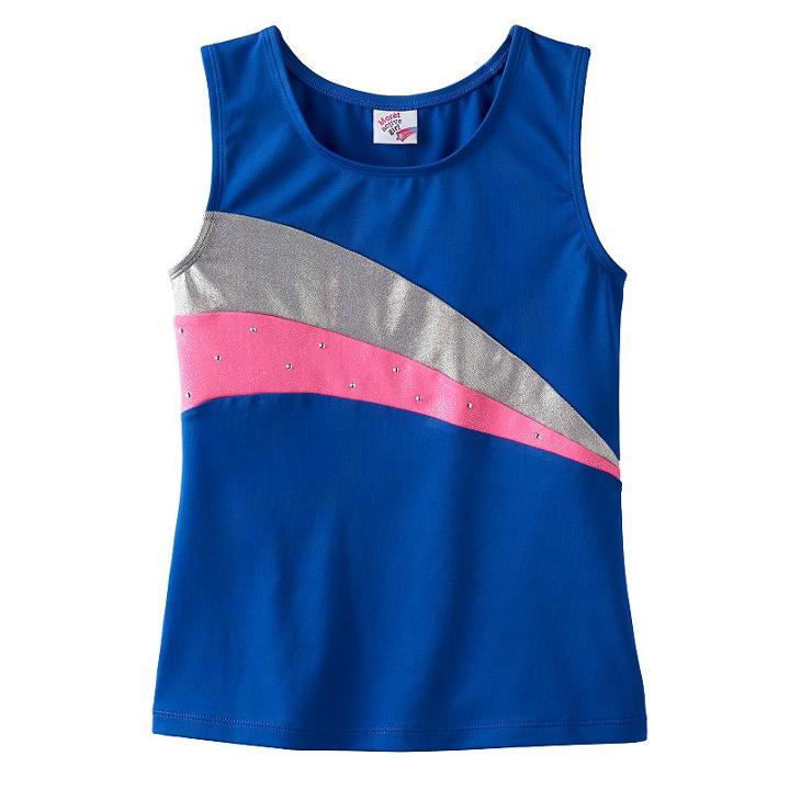 Girls 4-14 Jacques Moret Hologram Metallic Tank Top, Size: Large, Blue Other