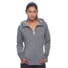 Petite Tek Gear&reg; Ribbed Fleece Zip-up Jacket, Women's, Size: M Petite, Med Grey