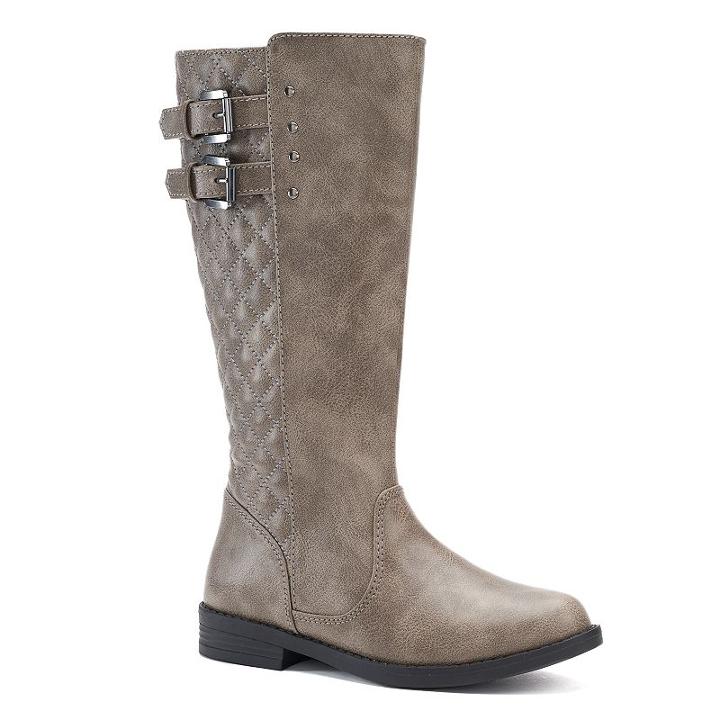 So&reg; Chelsea Girls' Riding Boots, Size: 4, Med Grey