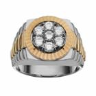 10k Gold Two Tone 1-ct. T.w. Diamond Ring - Men, Size: 9, White