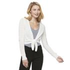 Juniors' Candie's&reg; Tie Front Cardigan, Girl's, Size: Large, Natural