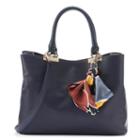 Apt. 9&reg; Jade Soft Satchel With Botanical Skinny Scarf, Women's, Blue (navy)