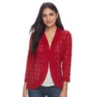 Women's Napa Valley Openwork Cardigan, Size: Medium, Red Other