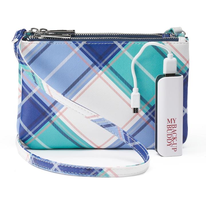 Apt. 9&reg; Protect & Connect Rfid-blocking Phone Charging Crossbody Bag, Women's, Blue