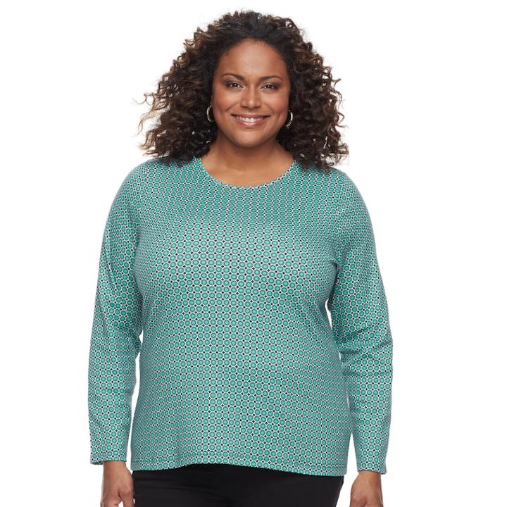 Plus Size Croft & Barrow&reg; Crewneck Tee, Women's, Size: 4xl, Turquoise/blue (turq/aqua)