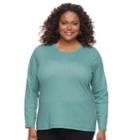 Plus Size Croft & Barrow&reg; Crewneck Tee, Women's, Size: 4xl, Turquoise/blue (turq/aqua)