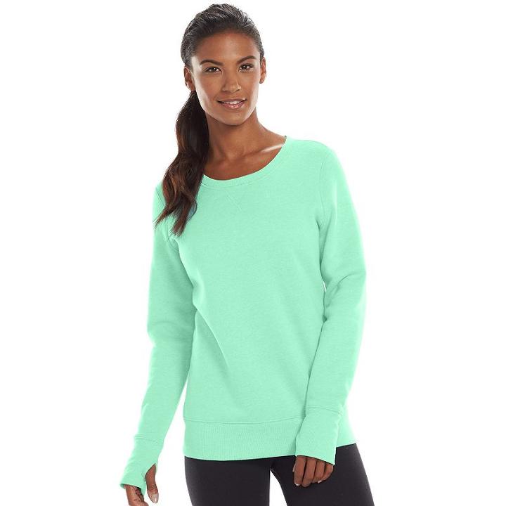 Women's Tek Gear&reg; Fleece Crewneck Sweatshirt, Size: Small, Lt Green